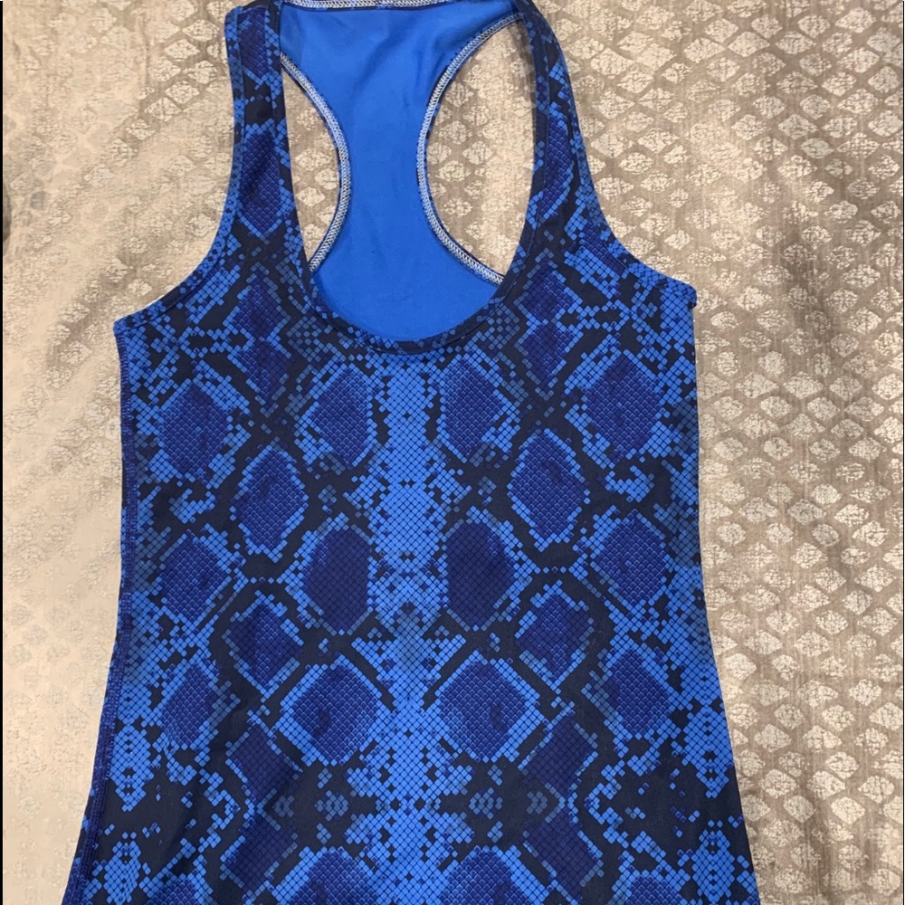 lululemon blue snakeskin racerback tank-4